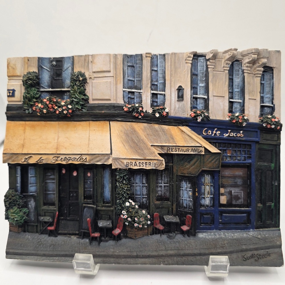 Scott Steele 3D Wall Sculpture Paris Cafe Jacob Brasserie French Street Relief